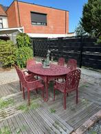 Gietijzeren tuinset met 6 stoelen, Ophalen, Zo goed als nieuw, Tuinset
