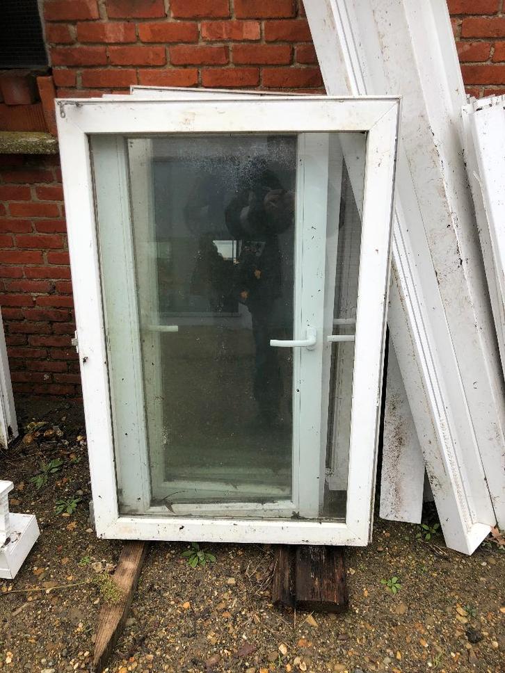 PVC ramen, Doe-het-zelf en Bouw, Glas en Ramen, Gebruikt, Gevelraam of Ruit, Dubbelglas, Ophalen