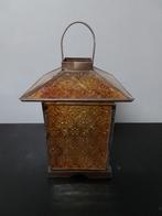 Oude lantaarn met reliëfglas voor theelichtje, Antiek en Kunst, Ophalen