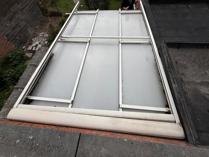 Elektrische zonneluifel Somfy, Tuin en Terras, Zonneschermen, Gebruikt, Overige typen, Ophalen