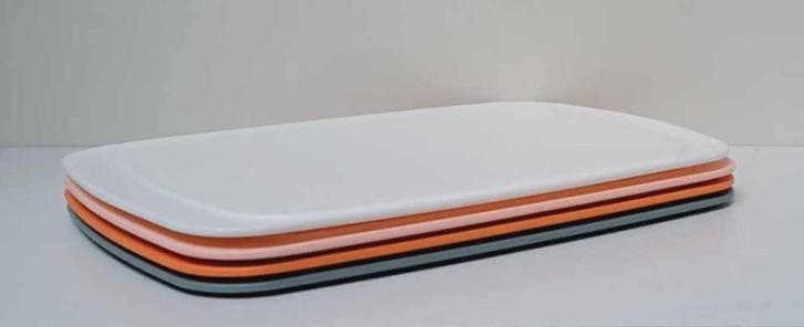 Tupperware « 4 Snijplanken » wit blauw oranje roze, Huis en Inrichting, Keuken | Tupperware, Nieuw, Overige typen, Blauw, Wit
