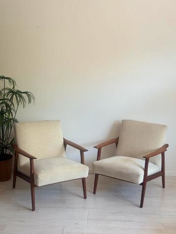 Vintage Easy Chairs Deens jaren ‘60, Ophalen, Hout, Eenpersoons, 75 tot 100 cm