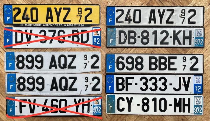 nummerplaat Martinique plaque immatriculation Caraïb, Verzamelen, Overige Verzamelen, Gebruikt, Ophalen of Verzenden
