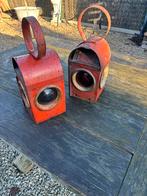 2 oude lantaarn van de spoorweg., Antiek en Kunst, Ophalen