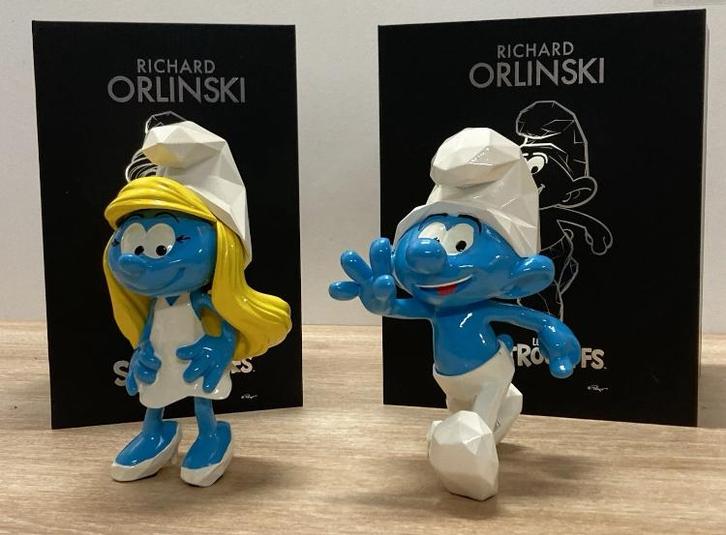 Orlinski : Lot schtroumpf et schtroumpfette, Antiquités & Art, Art | Objets design, Enlèvement ou Envoi