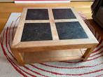 Teakhouten tafel met zwart marmer, Huis en Inrichting, Tafels | Salontafels, Ophalen, Teakhout