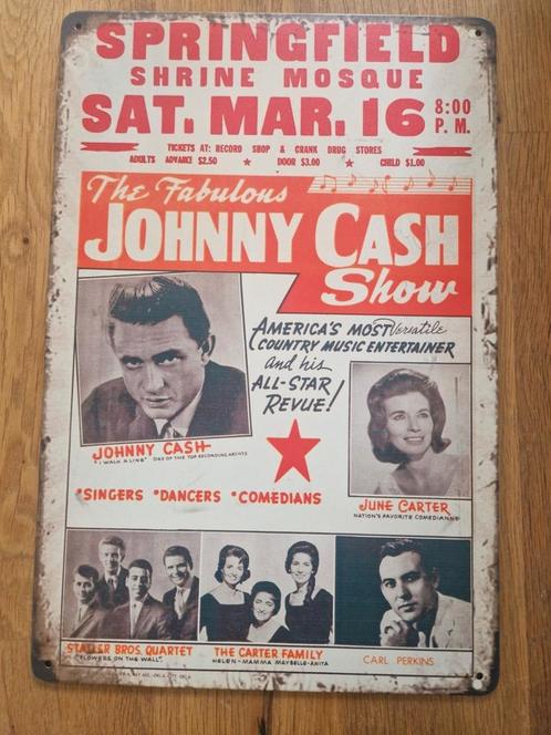 Metalen wandplaat Johnny Cash, Verzamelen, Merken en Reclamevoorwerpen, Ophalen of Verzenden