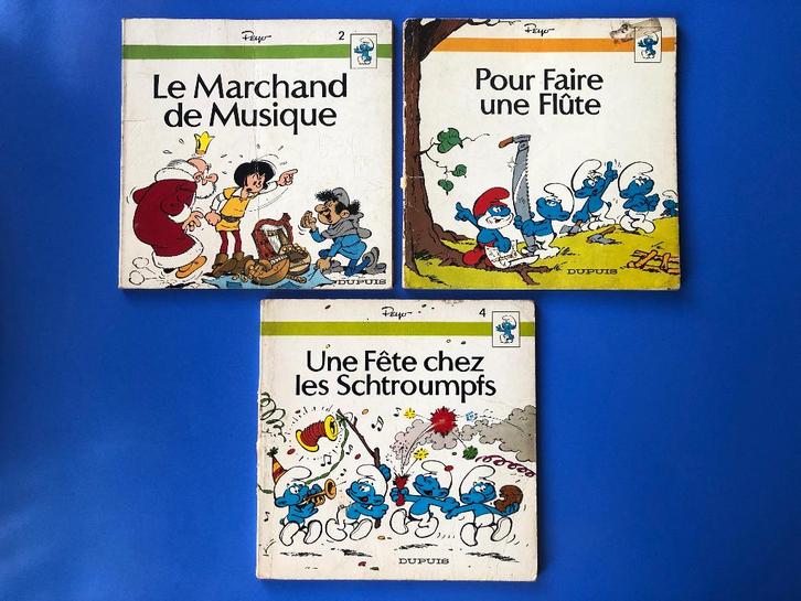 Série La flûte à six schtroumpfs 2+3+4 - Inédits Peyo 1975, Livres, BD, Utilisé, Plusieurs BD, Enlèvement