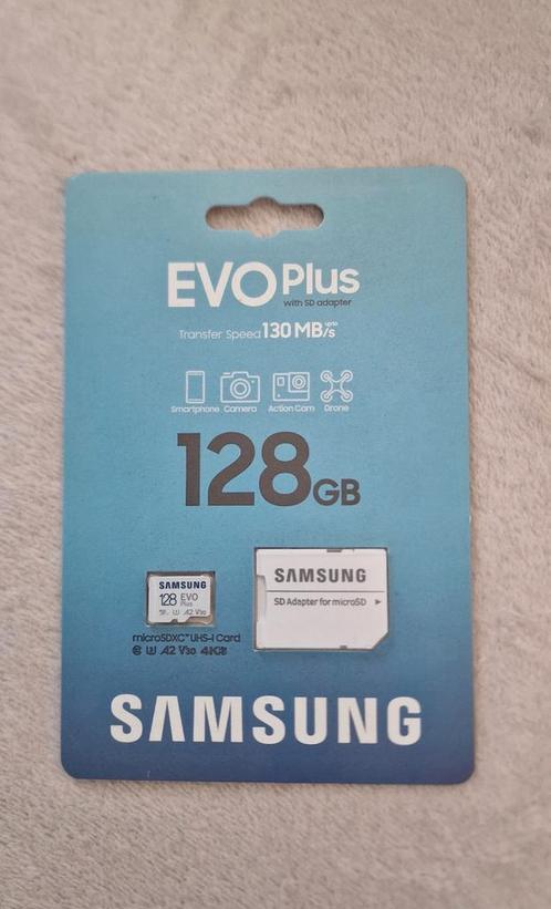 Samsung EVO Plus microSD kaart | 128GB | nieuw in verpakk, Audio, Tv en Foto, Foto | Geheugenkaarten, Nieuw, MicroSD, Ophalen of Verzenden