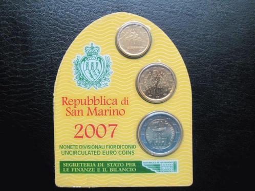 San Marino Short Set 2007 10c + 20c + 2 euro, Timbres & Monnaies, Monnaies | Europe | Monnaies euro, Série, Autres valeurs, Saint-Marin