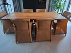 Eikentafel en rieten stoelen, Huis en Inrichting, Ophalen, Zo goed als nieuw