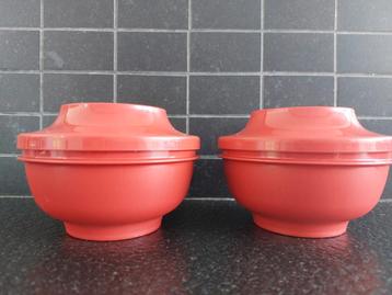 Tupperware vintage stapelkom terracotta