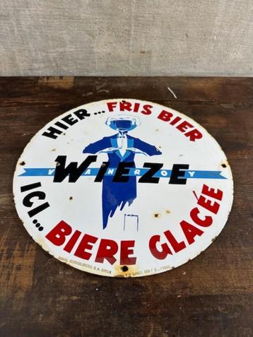 reclamebord Wieze emaillebord emaille bord reclame bier pils beschikbaar voor biedingen