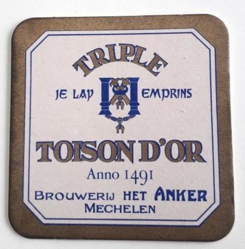 bierviltje "Triple Toison d'Or" Brouwerij Het Anker Mechelen, Verzamelen, Biermerken, Gebruikt, Viltje(s), Ophalen of Verzenden