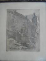 Henri Geertsen  1892 - 1969   Ets  Stadsgracht Antwerpen, Antiek en Kunst, Kunst | Etsen en Gravures, Verzenden