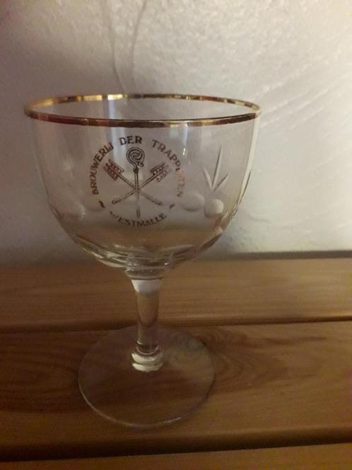 Geslepen glas Trappist Westmalle, Verzamelen, Biermerken, Gebruikt, Glas of Glazen, Overige merken, Ophalen of Verzenden