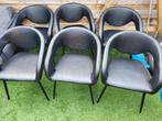 zwarte stoelen industrieel/modern, Huis en Inrichting, Stoelen, Ophalen, Zwart, Leer, Zo goed als nieuw