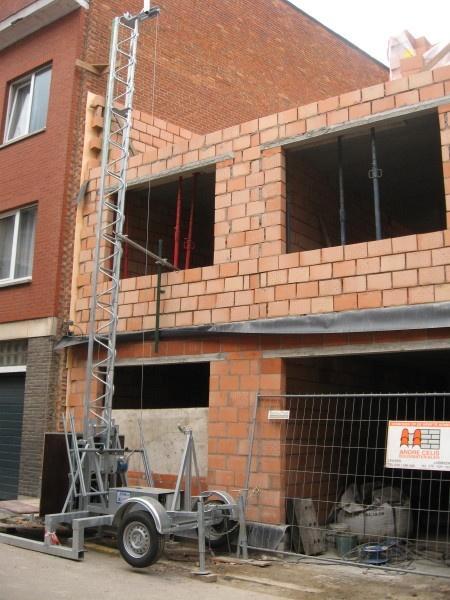 TE HUUR: bouwlift 6 meter, 220V, Doe-het-zelf en Bouw, Bouwliften, Zo goed als nieuw, Bouwlift, Ophalen