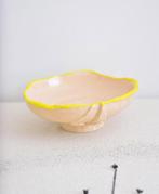 Keramiek schaal geel en beige, Ophalen