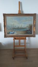 Schilderij met zicht over de schelde in Antwerpen., Antiek en Kunst, Ophalen