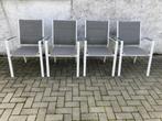 4 witte ALU tuinstoelen, Tuin en Terras, Tuinstoelen, Ophalen, Gebruikt, Aluminium, Stapelbaar