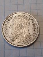 2 frank zilver leopold 2 brede baard 1909 FR, Zilver, Ophalen of Verzenden, Losse munt, Zilver