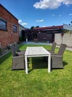 Tuintafel+4 verstelbare tuinstoelen, Tuin en Terras, Tuintafels, Ophalen, Gebruikt, Rechthoekig, Hout