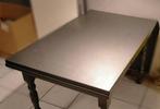 Table en chêne véritable avec rallonges couleur argent, Ophalen, Gebruikt, Eikenhout