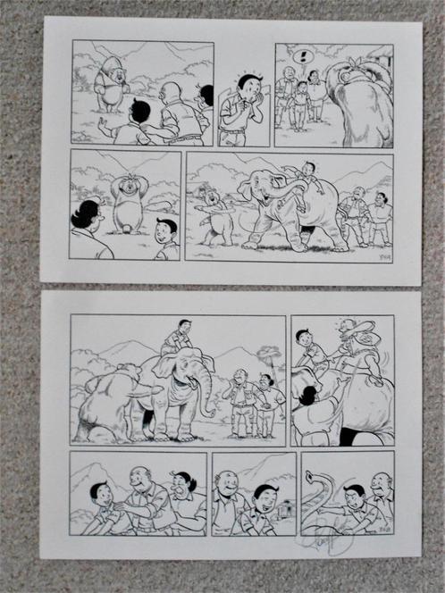 Suske en Wiske - De Preutse Prinses 2020-originele pagina 34, Boeken, Stripverhalen, Nieuw, Ophalen of Verzenden