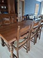 Houten eettafel (6 personen), Huis en Inrichting, Tafels | Eettafels, Ophalen, Gebruikt, Klassiek, Eikenhout