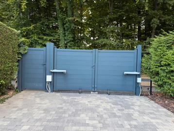 Tuinpoort incl motor, Jardin & Terrasse, Portes de jardin, 200 cm ou plus, Portail battant, Utilisé, 150 à 200 cm