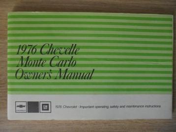 1976 Chevrolet Chevelle & Monte Carlo. Orig. Owner's Manual. beschikbaar voor biedingen