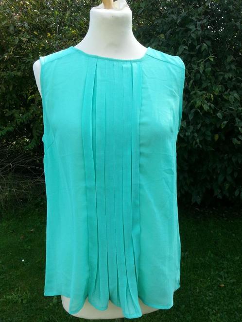 stijlvol groen blouse - topje pand + plooien, Kleding | Dames, Blouses en Tunieken, Zo goed als nieuw, Maat 36 (S), Groen, Ophalen of Verzenden