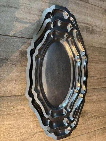 3 inox serveerschaal dienblad beschikbaar voor biedingen