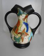 Alken plateel meerkleurig Gouds plateel vaas, Antiek en Kunst, Antiek | Keramiek en Aardewerk, Ophalen of Verzenden