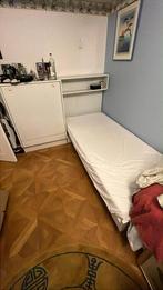 Lit une personne,tête de lit , sommier, matelas, tiroir, Enlèvement, Utilisé, Une personne, Blanc