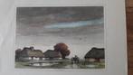 Aquarelafdruk van Dirk Baksteen, Antiek en Kunst, Ophalen of Verzenden
