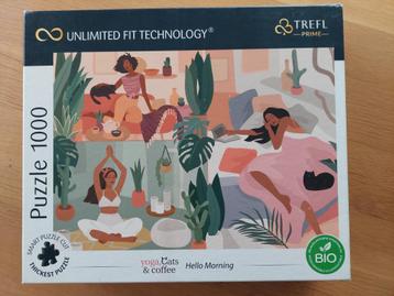 Puzzel 1000 st - Trefl - Yoga, cats and coffee beschikbaar voor biedingen