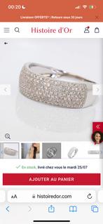 Bague or blanc diamant 900e, Bijoux, Sacs & Beauté, Enlèvement ou Envoi, Comme neuf, Blanc, Or
