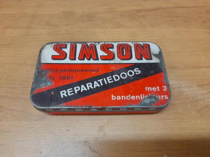 Oude Simson Reparatiedoos patchbox, Verzamelen, Merken en Reclamevoorwerpen, Gebruikt, Overige typen, Verzenden