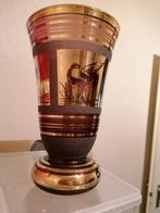 Glazen vaas met vogels 25 H 15 Br, Antiek en Kunst, Antiek | Vazen, Ophalen