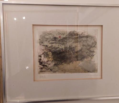 Rene Mels "Les condaminés" getekend/gekaderd, Antiek en Kunst, Kunst | Etsen en Gravures, Ophalen of Verzenden