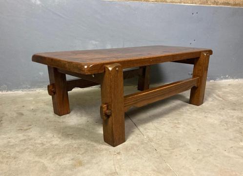 Sale: Vintage salontafel brutalist retro eiken Spaans, Huis en Inrichting, Tafels | Salontafels, Gebruikt, Eikenhout, Ophalen