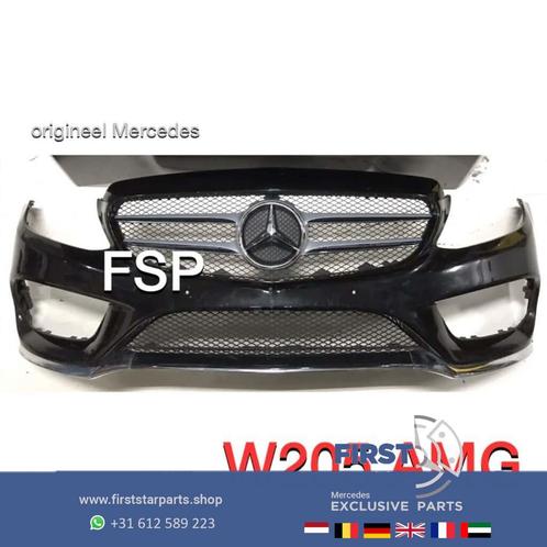 W205 AMG Voorbumper + gril Mercedes C Klasse zwart 2014-2019, Autos : Pièces & Accessoires, Carrosserie & Tôlerie, Pare-chocs