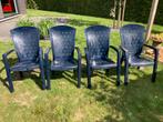 Blauwe tuinstoelen, Tuin en Terras, Ophalen, Zo goed als nieuw, Stapelbaar
