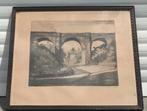 eau forte pont signe henri quittelier, Antiquités & Art, Enlèvement ou Envoi