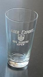 oud bier glas lager export brouwerij Roberg te IEPER (1), Ophalen of Verzenden, Zo goed als nieuw, Glas of Glazen