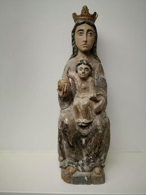 Sedes sapientiae- Romaans beeld, Antiek en Kunst, Kunst | Beelden en Houtsnijwerken, Ophalen of Verzenden
