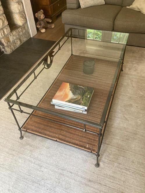 À vendre ensemble de deux tables de salon., Huis en Inrichting, Tafels | Salontafels, Gebruikt, Glas, Overige materialen, Ophalen