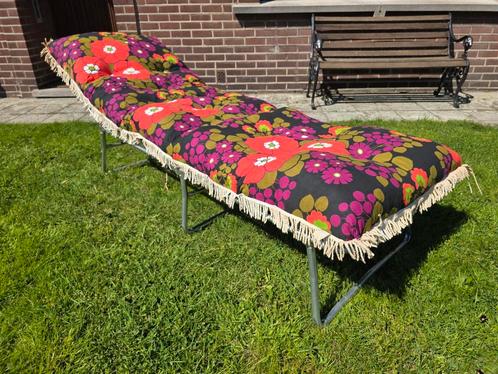 Vintage ligbed Kettler jaren 70, Tuin en Terras, Ligbedden, Zo goed als nieuw, Metaal, Inklapbaar, Verstelbaar, Ophalen of Verzenden
